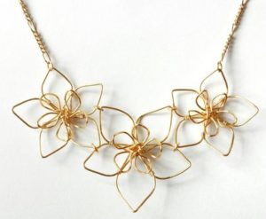 Wire Flower Necklace